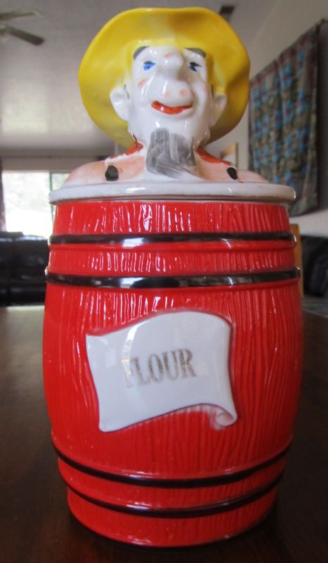 Regal China Old Macdonald Flour Farmer Canister Rare  