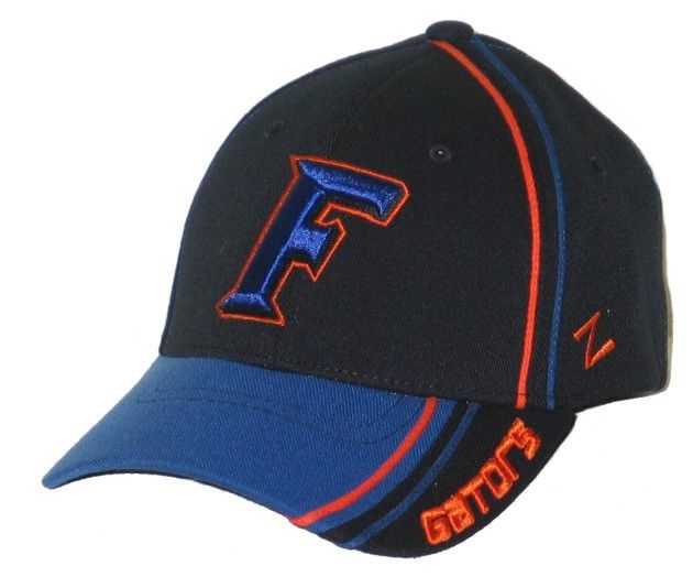 FLORIDA GATORS UF BLACK SLASH FLEX FIT FITTED HAT/CAP XL NEW  