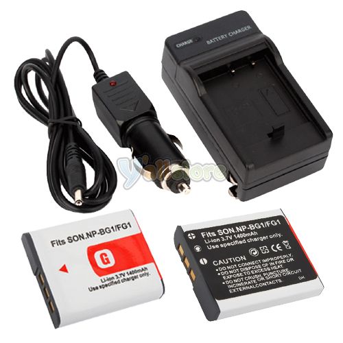 2x NP BG1 FG1 Battery+Charger for Sony Type G CyberShot DSC W150 W170 