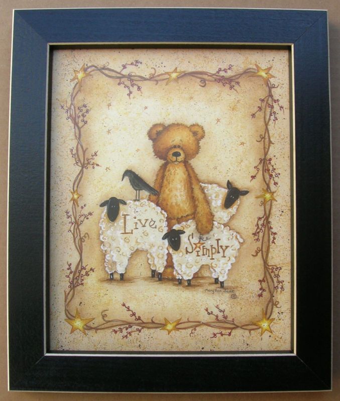 Bears Sheep Live Simply Framed Country Pictures  