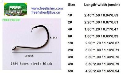 100 pcs fishing hooks 7384 SPORT CIRCLE 1# WITH eye  