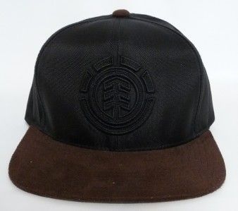 Element Sierra Black/Brown Starter Adjustable Flat Bill Hat Ball Cap 