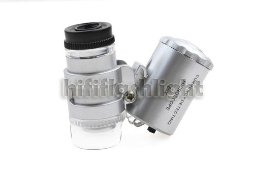 Loupe Magnifying Glass 60X Microscope W/ LED + UV light  