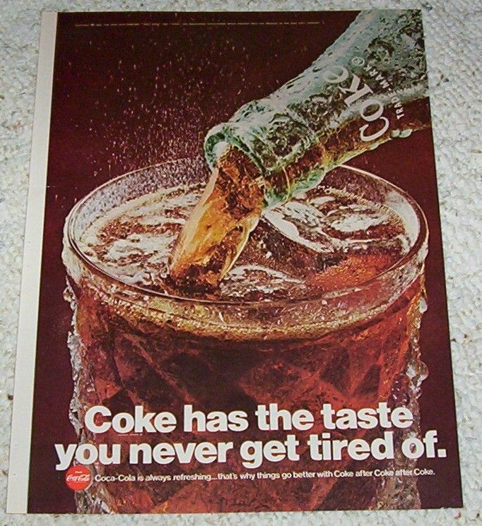 1967 ad COKE Coca Cola soda pop Vintage Advertisement  