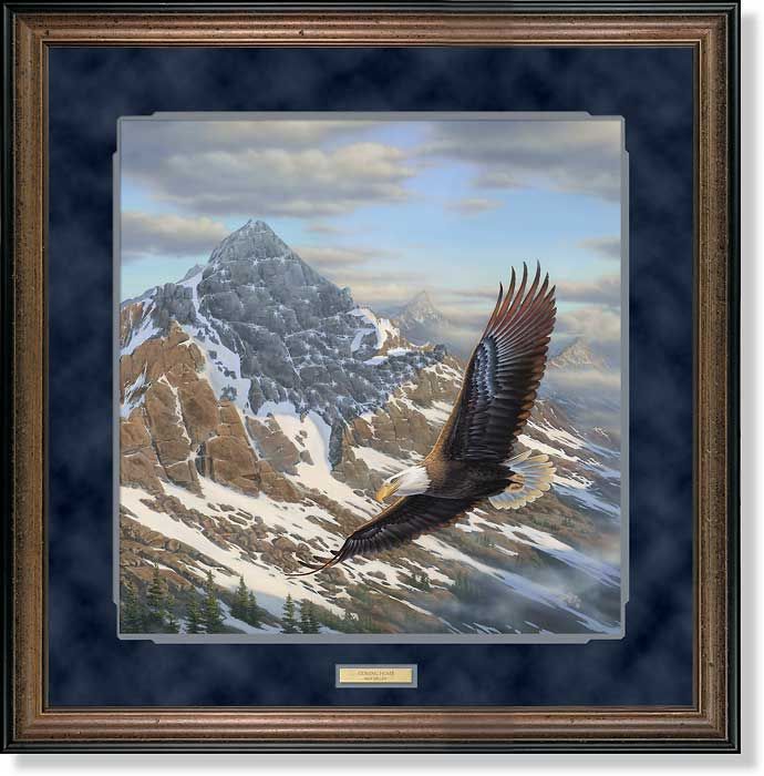 Rick Kelley S/N Framed Eagle print COMING HOME  