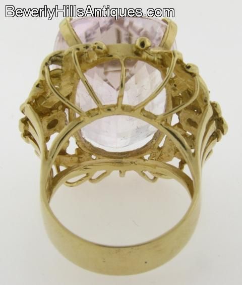 Rare Large Exquisite 20 Carats Kunzite 14k Gold Designer Ring Weight 