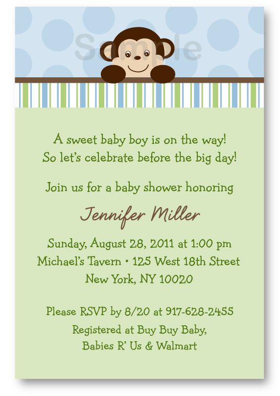 Lil Monkey Mod Monkey Baby Shower Invitation Printable  