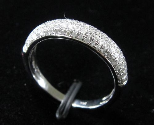 10K WHITE GOLD 5 ROW WEDDING BAND DIAMOND RING .6CTW  