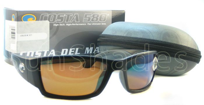 Costa del Mar Corbina Black Green 580 Mirror Polarized  