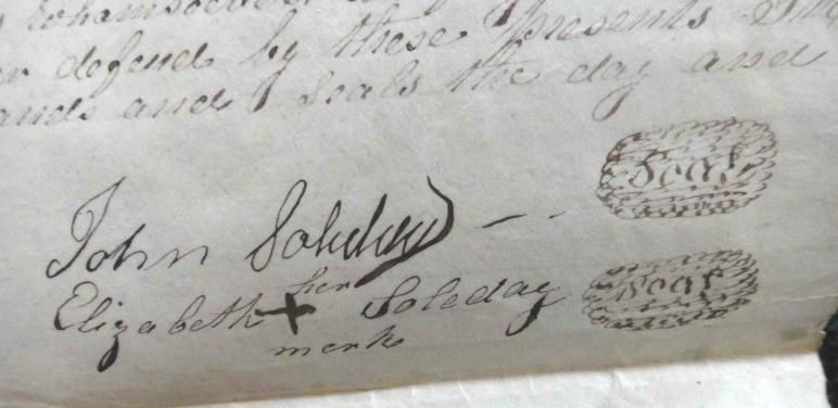 1830 antique DEED solleday MONTGOMERY COUNTY PA  