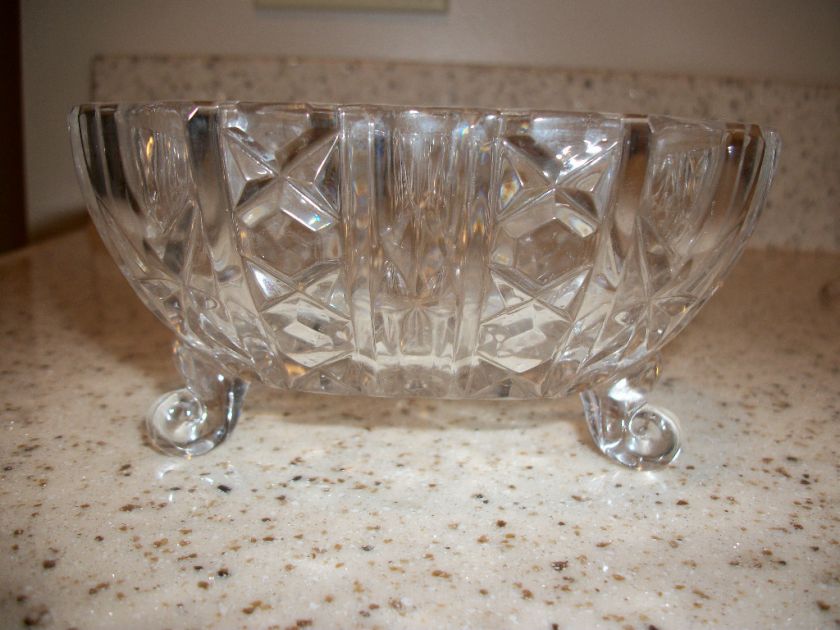 VINTAGE PRINCESS HOUSE LEAD CYSTAL CANDY DISH  