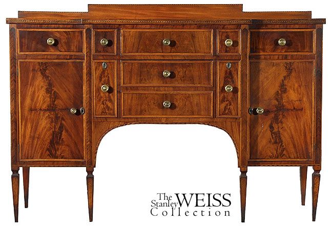 SWC Inlaid Hepplewhite Sideboard, Saco, 1800  