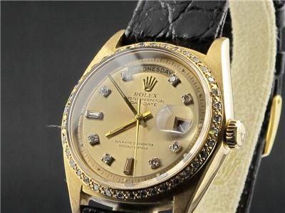 Rolex Mens President Non Quickset, Diamond Dial, Diamond Bezel  