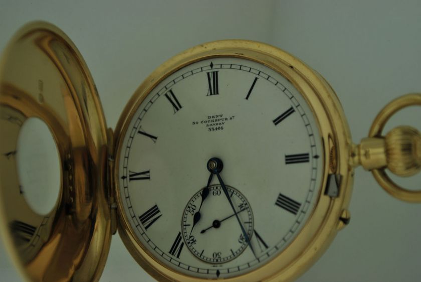 Dent 18kt Pocket Watch Half Hunter Circa 1925  