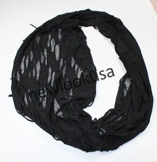 Sexy Cutout Torn Rip Hole Loop Circle Infinity Scarf  