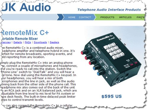 JK Audio RemoteMix Portable Broadcast Hybrid Line Tap  