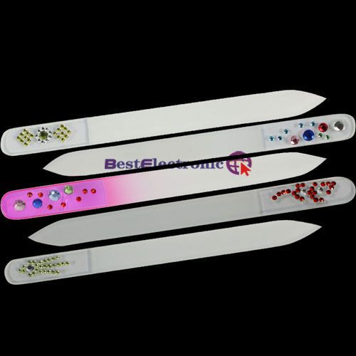 40Pcs 8 Styles Crystal Glass Nail File Files Durable  