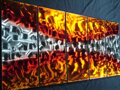METAL PAINTING ABSTRACT WALL ART MODERN SCULPTURE LARGE  