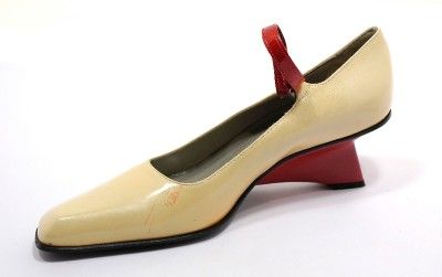   Metallic Patent LTHR W/ RED Strap & Heel MARYJANES FABULOUS US 6.5