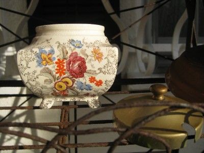 WOW VINTAGE SHABBY SANDLAND WARE ENGLAND JAM POT WITH LID