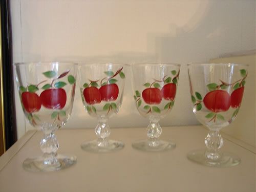 Libby Water Glasses Franciscan Apple Gladding McBean USA  