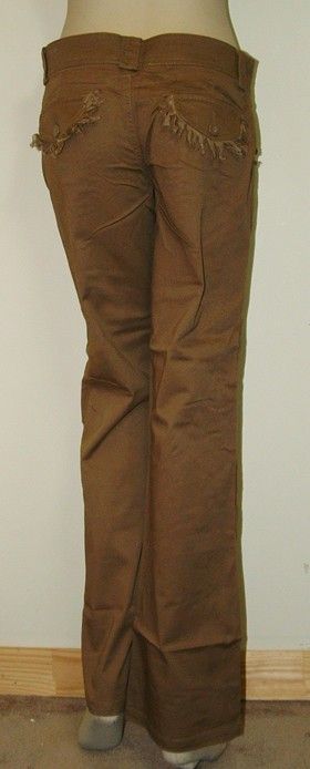 NWT Womens Stretch Cotton Boot Cut KHAKI Pants BROWN  