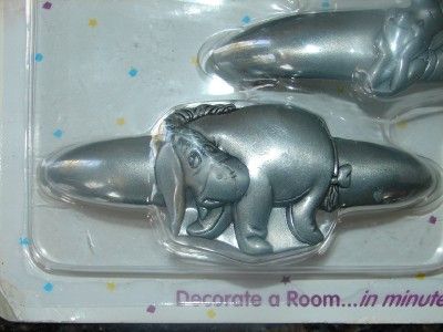 Disney POOH Piglet EEYORE Tigger Pewter Dresser DRAWER HANDLE PULLS 