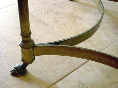 Vintage LABARGE Brass Cocktail Coffee Table Hoofed Feet  