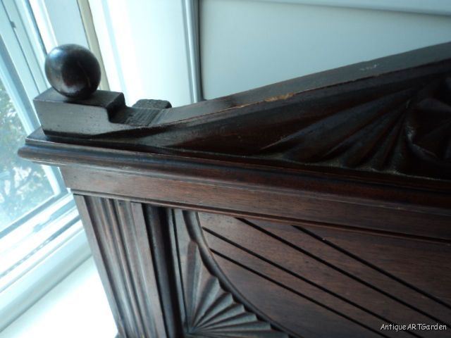 VINTAGE 1930 40s MAHOGANY Decorative Pediment HEADER  