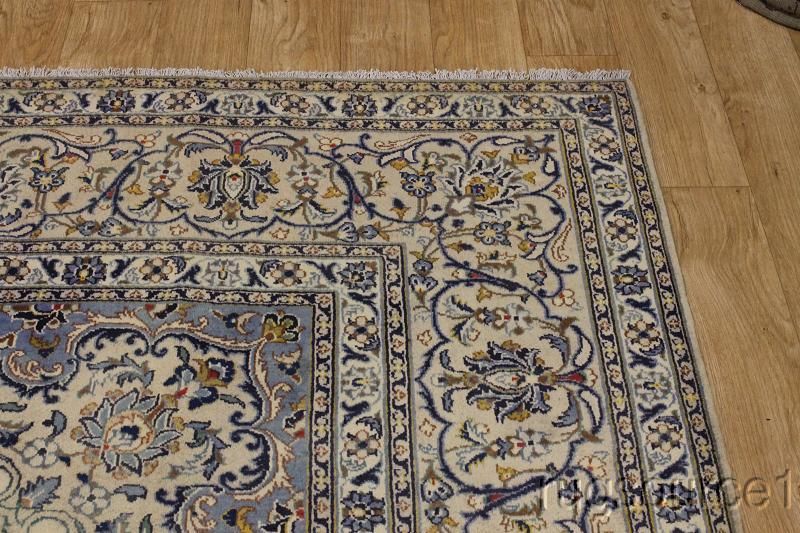   FLORAL IVORY 10X14 KASHAN PERSIAN ORIENTAL AREA RUG WOOL CARPET  