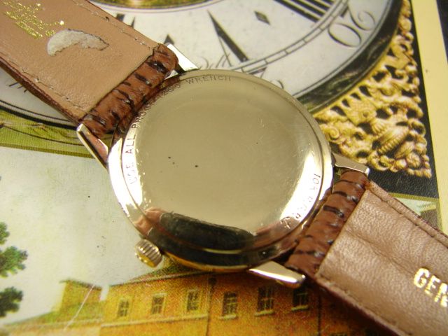   MENS ROLLED GOLD SAUCER CASE DRESS WATCH PEARLY SUNBURST DIAL  