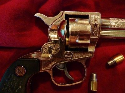 Nichols Stallion 32, Nickel Plated Cap Gun Pistol Extremely Nice w 