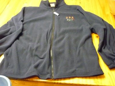 USA Olympics Team USA zip front fleece jacket size adult 2XL XXL 