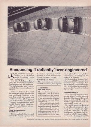 1968 MERCEDES BENZ 250   220   230 TEST WALL AD  