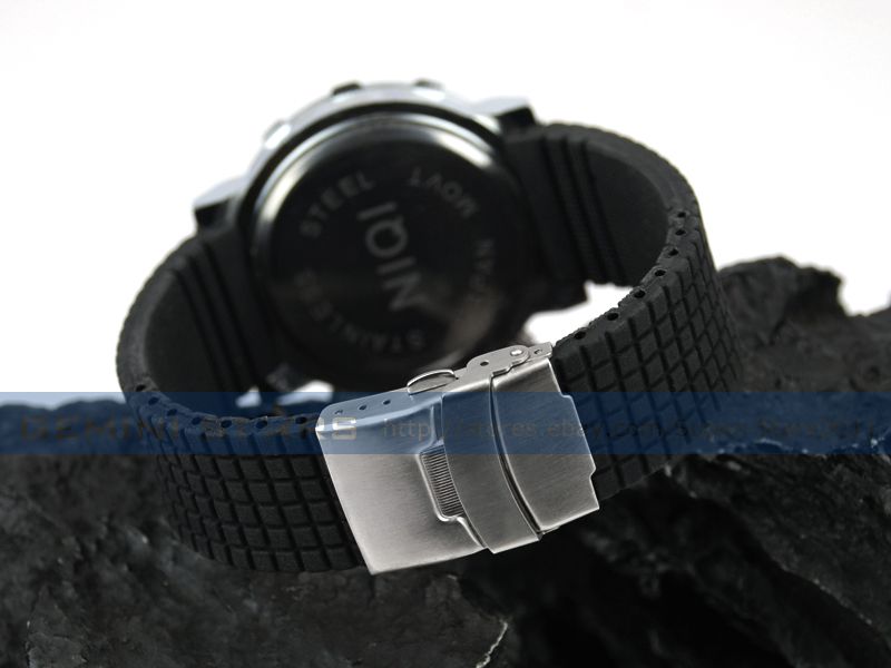 Big Size Metal Bezel Dial Rubber Band Men Fashion Casual Sport Wrist 