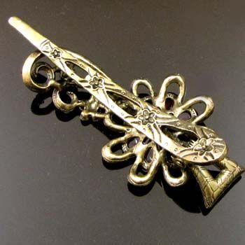   Item  antiqued rhinestone crystals fiower hair clamp clip