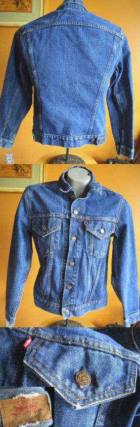   70505 0217 2 Pocket Indigo Denim Jean Jacket Mens 38 SMALL USA  