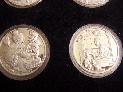 FOUR SEASONS by NORMAN ROCKWELL Silver Medal Set HAMILTON MINT serial 