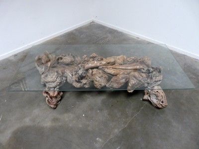 BURLED ROOT DRIFTWOOD COFFEE TABLE folk art modern industrial 