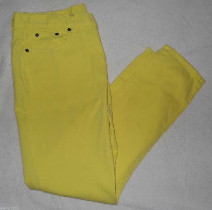CREW TALL TOOTHPICK ANKLE JEANS SIZE 30 $125 LIGHT CITRON  
