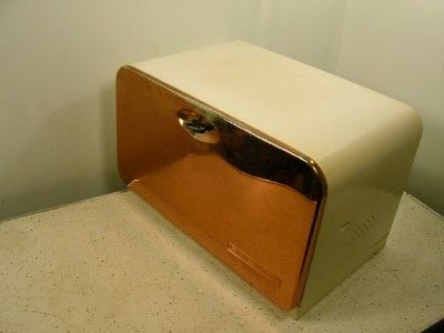 Vintage 50s/60s BREAD BOX Retro Design Metal with Wood Lined Lid 