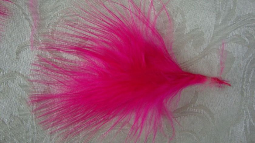 HOT PINK BLOOD QUILL TURKEY MARABOU FEATHERS QUALITY  