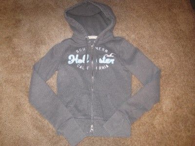 Juniors Girls Hollister grey zip up hoodie jacket size MEDIUM  