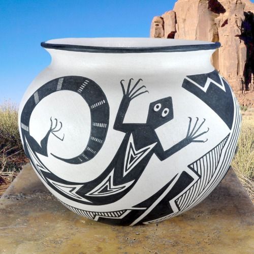 Taos Pueblo Mica Clay Pottery Pot by Avaros 59W  