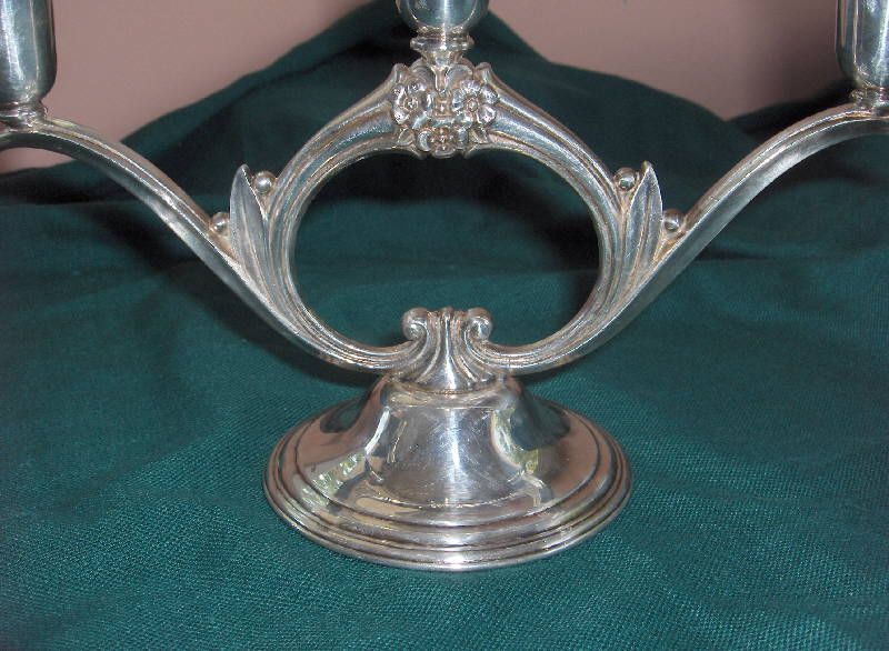 Vintage 3 Lite Small Silver Plate Candelabra Wm Rogers Spring Flower