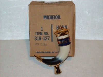 Vintage 1988 Michelob Horn Beer Tap Handle Knob with Eagle Tip NEW IN 