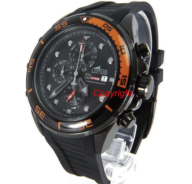 LOTUS FESTINA WATCH MEN CHRONO BLACK STEEL POLY 15678/4  