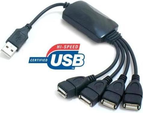 High Speed USB 2.0 4 Port Hub Splitter Cable Adapter  