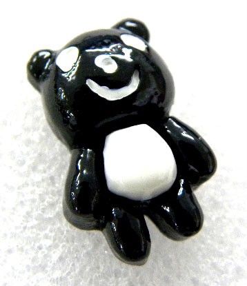 30 BLACK PANDA CUTE HAPPY RESIN FLAT BACK DESIGN B961  