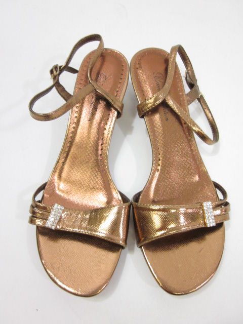 BLOSSOM COLLECTION Bronze Ankle Strap Pumps Sz 8.5  